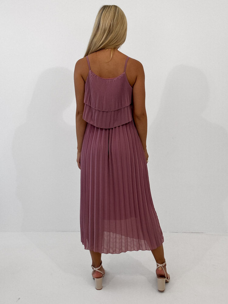 "Milano 2.0" Plissee Kleid - beere