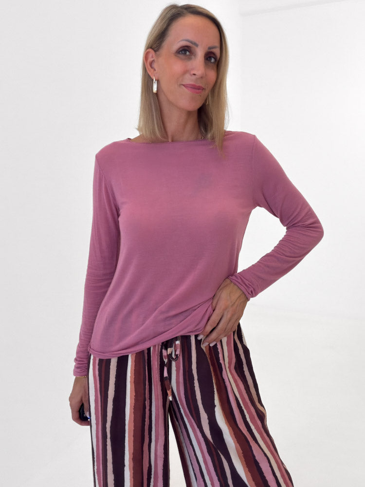 "Como" kuscheliges Cashmere Longshirt - beere