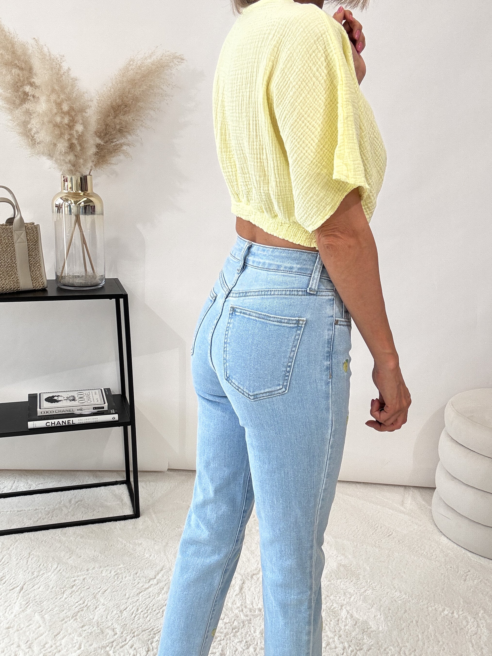 "Lemon" Mom Fit Jeans - blau