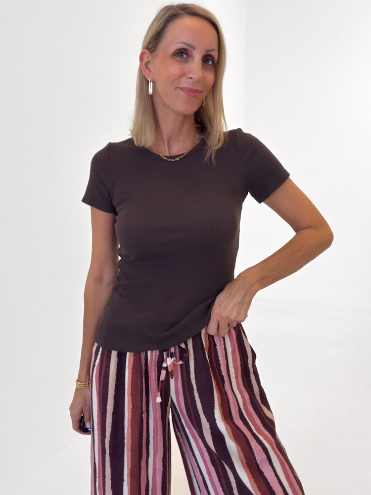 "Trapani" süßes T-Shirt aus Baumwolle - braun