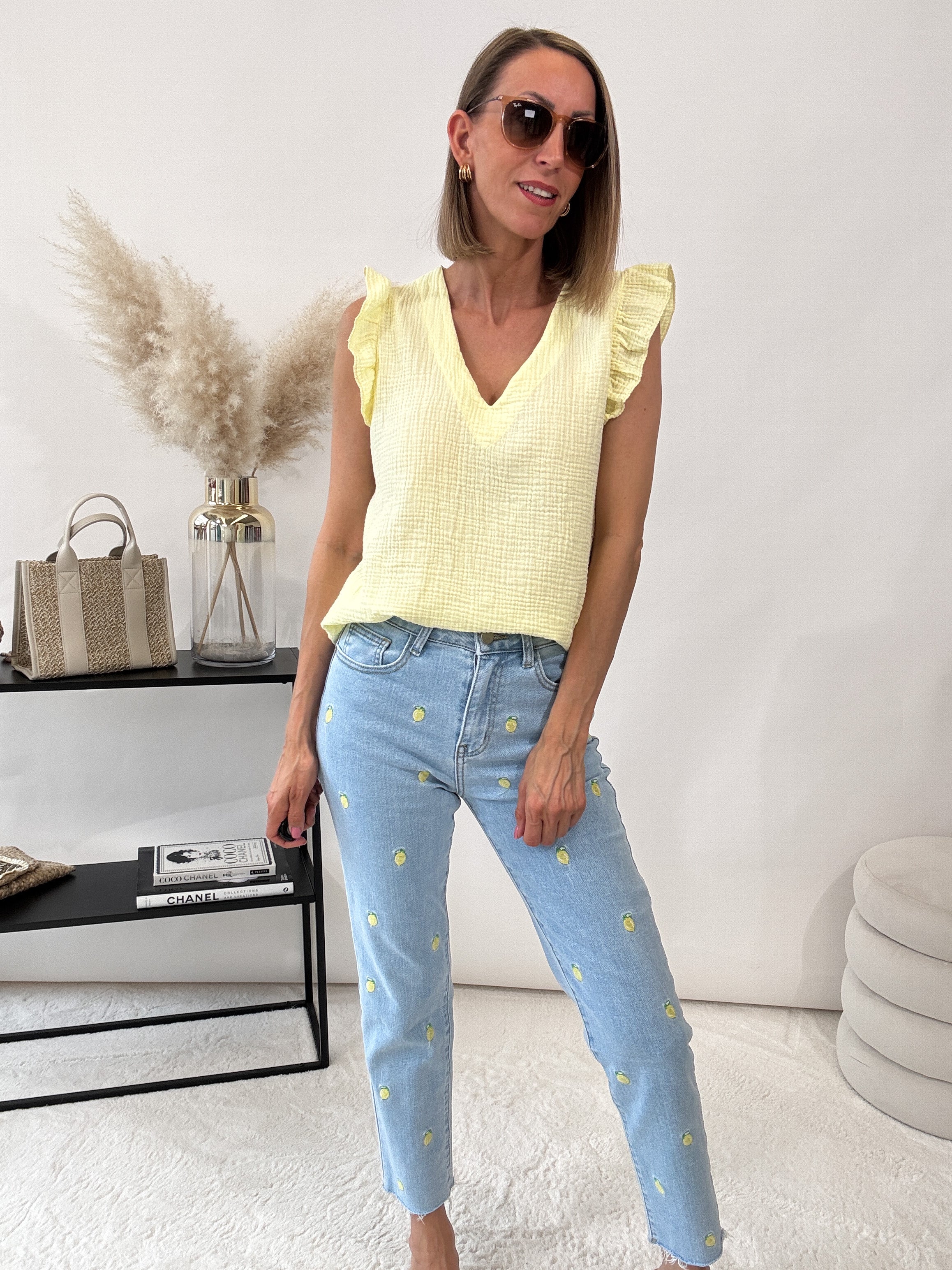 "Lemon" Mom Fit Jeans - blau