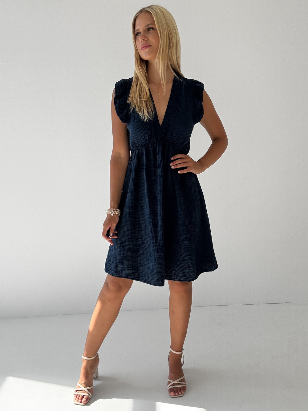 "Pianosa Midi"- tolles Midikleid aus Musselin - navy blau