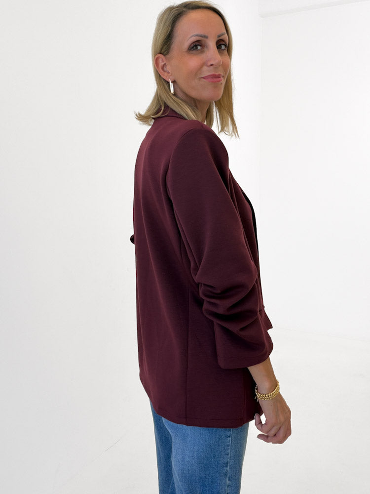 "Aria" toller Blazer aus Butterstoff - bordeaux