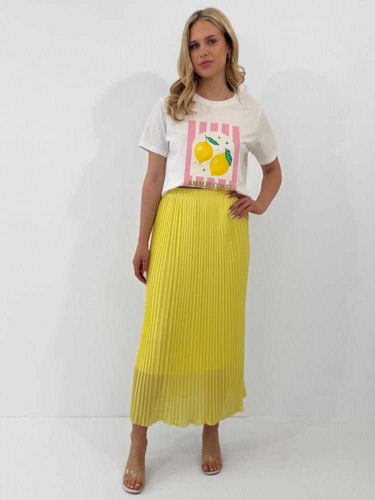 "Skirt" stylischer Plissee Rock - sonnengelb