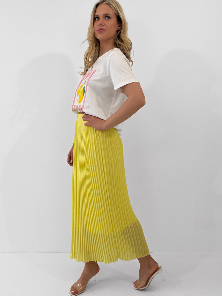 "Skirt" stylischer Plissee Rock - sonnengelb