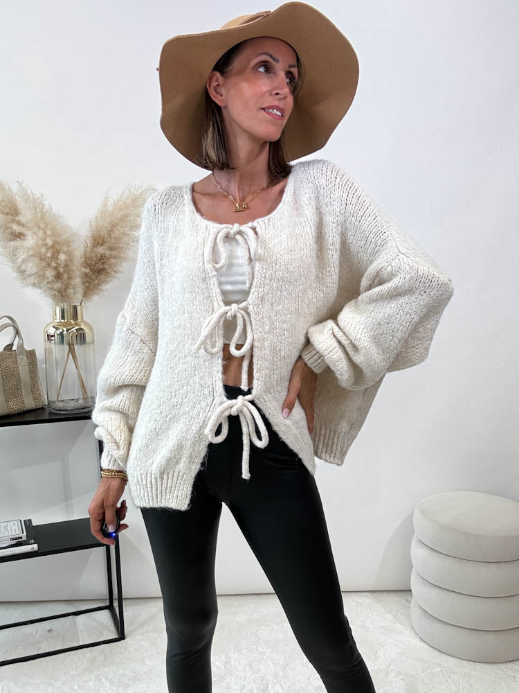 "Mila" kuscheliger Cardigan - creme