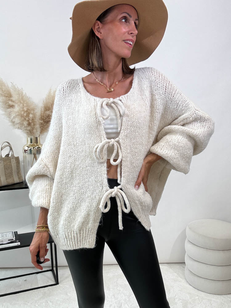 "Mila" kuscheliger Cardigan - creme