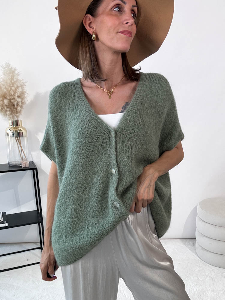 "Florida Vest" kuscheliger Cardigan - matcha