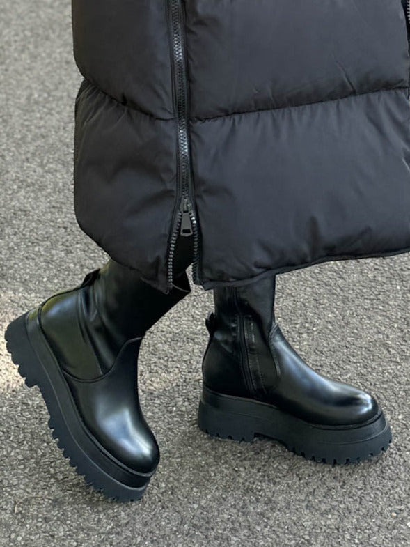 "Freaky" stylische Boots mit Plateausohle - schwarz
