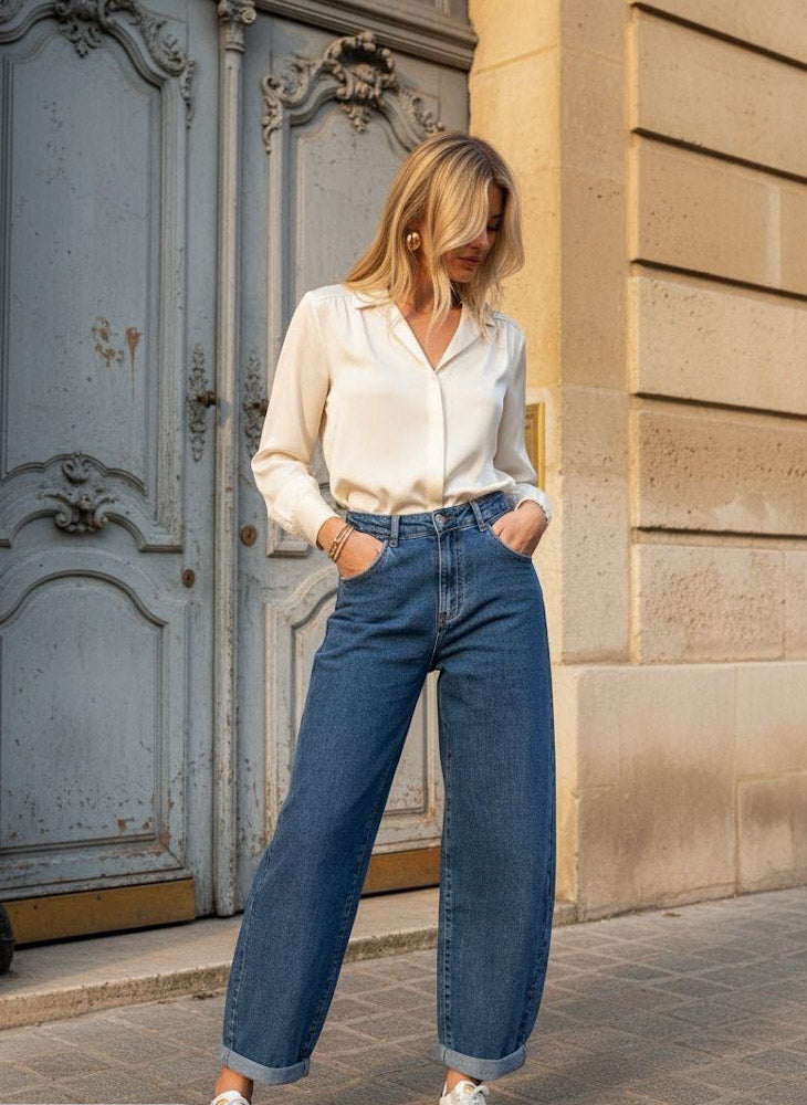 "Nella" Ballon fit Jeans - dunkelblau
