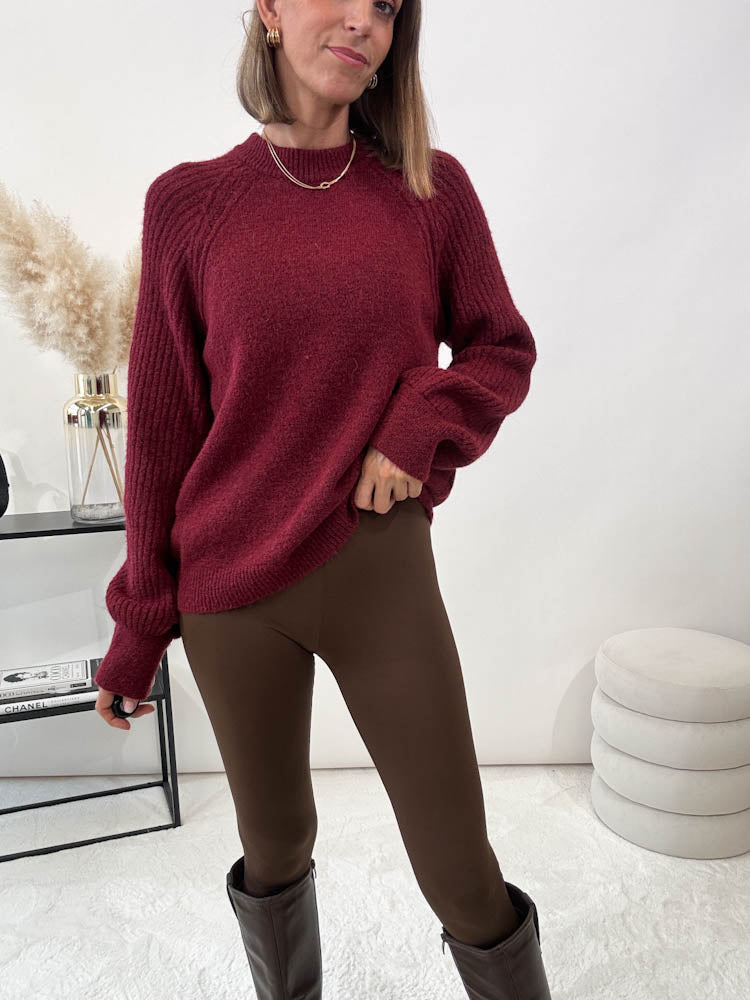 "Remo" weicher Pulli - Bordeaux