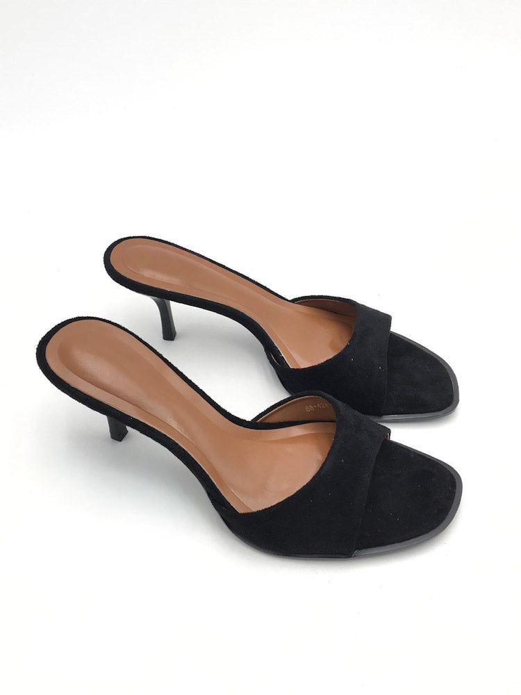 "Velvet Mules" schicke Pantolette - schwarz