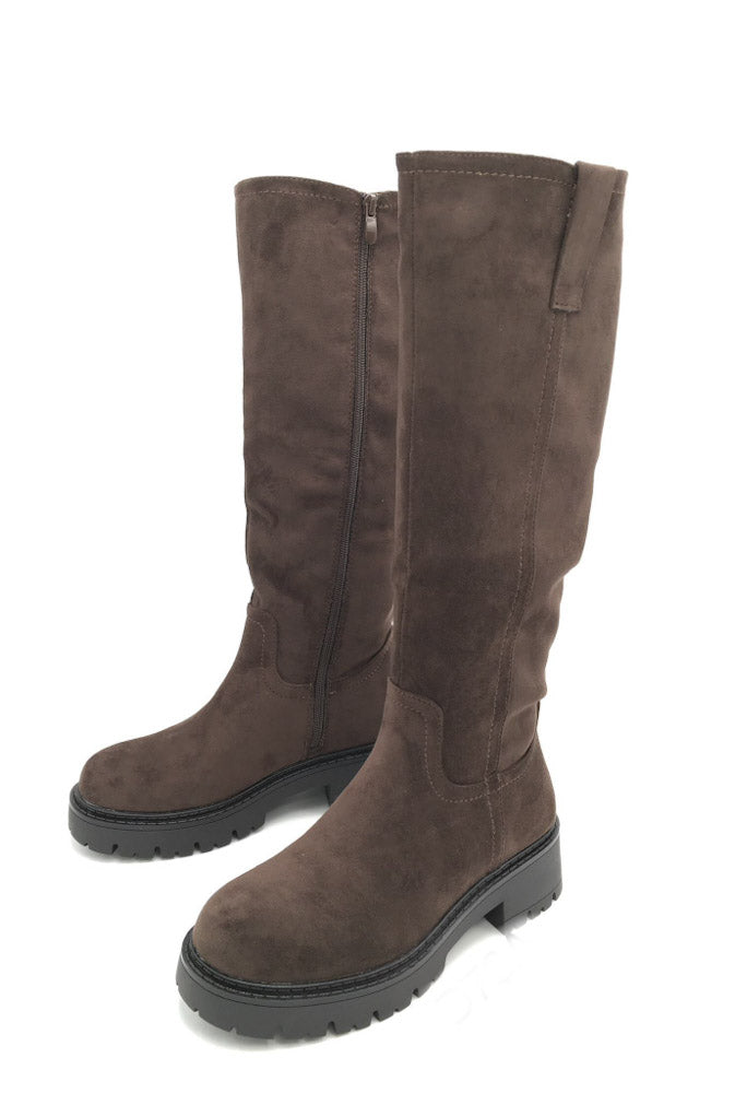 "Trendy High" hoher Stiefel - chocobraun
