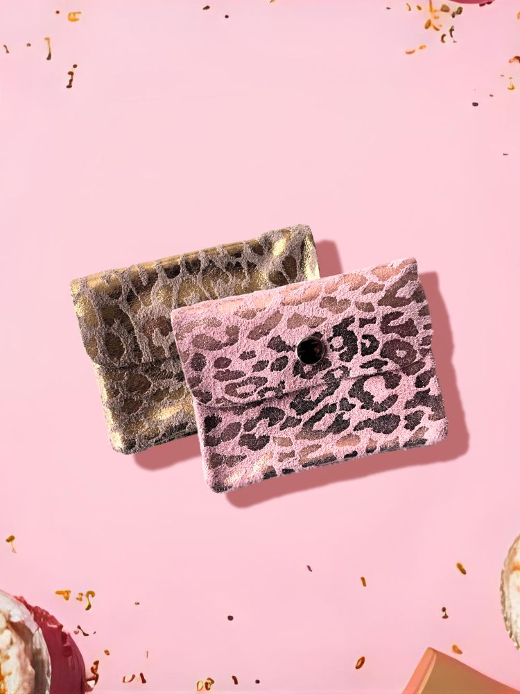 Leo Wallet in Wildlederoptik - rosa