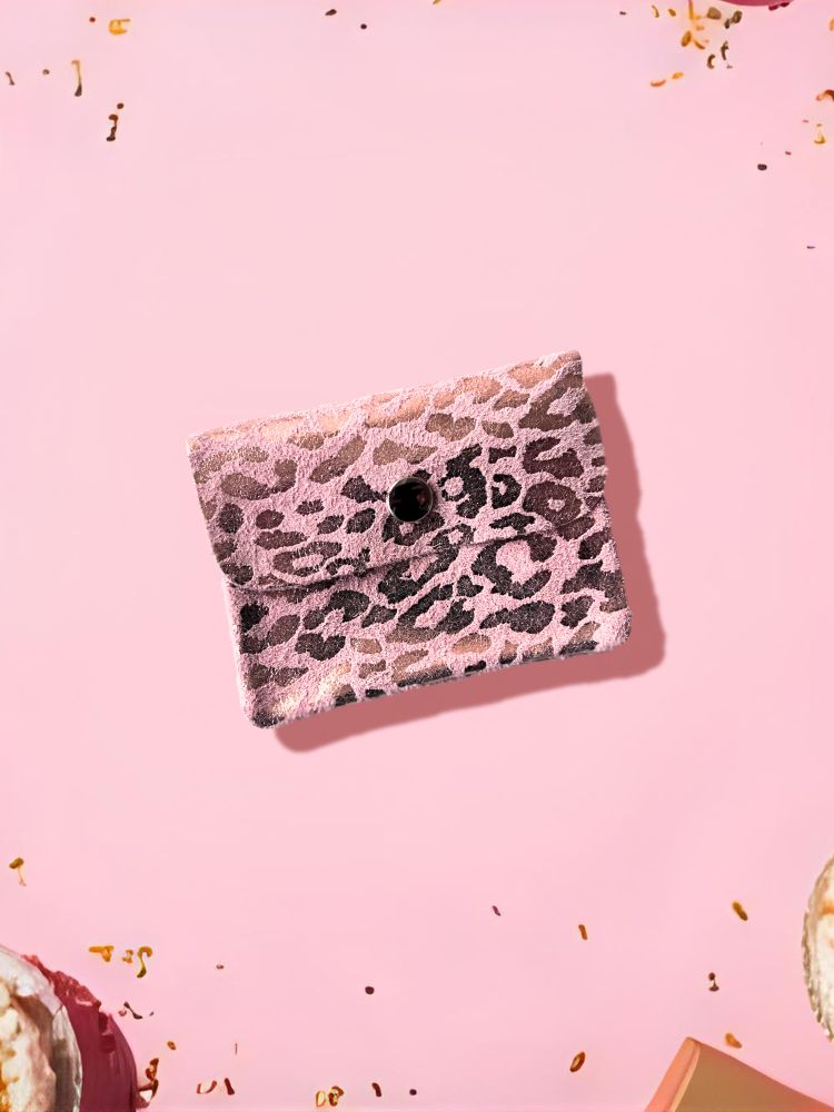 Leo Wallet in Wildlederoptik - rosa