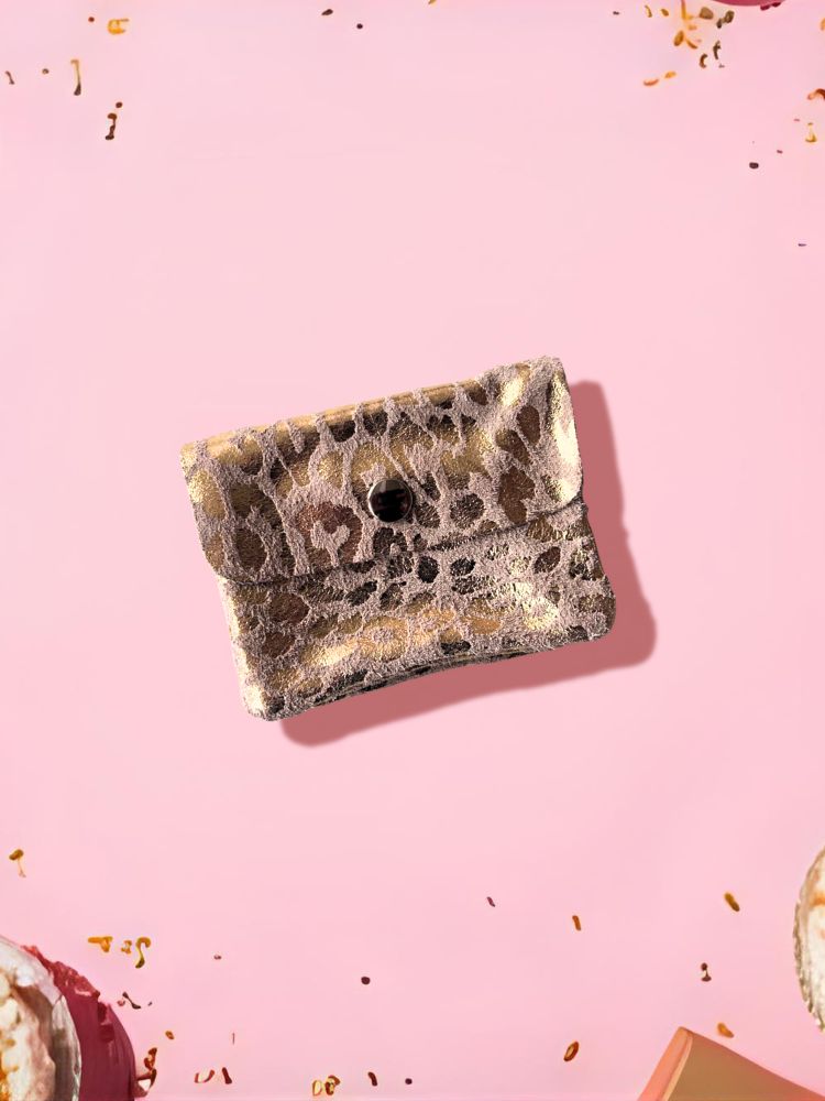Leo Wallet in Wildlederoptik - gold